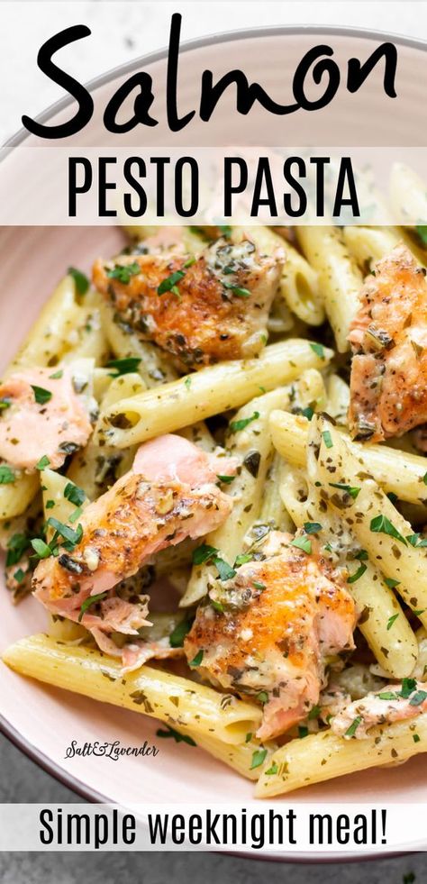 Cooking Recipes Pescatarian, Dinner Recipes For Family Salmon, Weeknight Seafood Dinner, Easy Salmon Lunch Ideas, Healthy Seafood Dinner Recipes For Two, Pasta Recipes With Fish, Easy Pescatarian Meals For Dinner, Yummy Pescatarian Recipes, Vegan Salmon Pasta