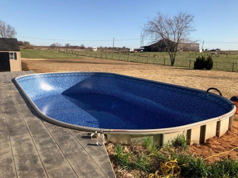 Semi Above Ground Pool, In Ground Pool, Pool Deck Plans, Best Above Ground Pool, Swimming Pool Decks, Pools Backyard Inground, Above Ground Pool Ideas, Ground Pool Ideas, Diy Swimming Pool