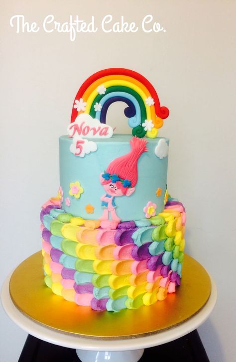 Trolls Birthday Cake. Poppy, rainbow by The Crafted Cake Co. Trolls Rainbow Cake, Birthday Cake Trolls, Trolls 1st Birthday Cake, Trolls Smash Cake, Troll Birthday Cakes, Poppy Cake Trolls, Troll Cake Ideas, Trolls Birthday Cake Ideas, Trolls Cake Ideas