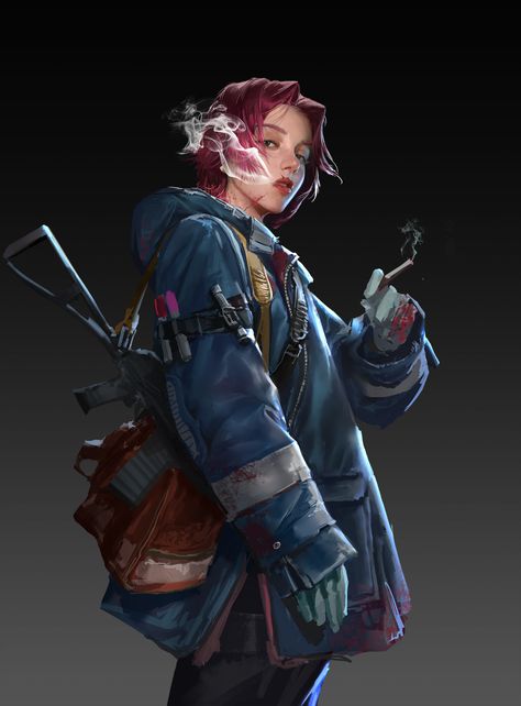 ArtStation - Sanitar, jiliang feng Cyberpunk Wheelchair, Cyberpunk Woman Character Art, Dystopia Character, Sci Fi Female Character, Cyberpunk Female Character Design, Shadowrun Character Art, Cyberpunk Oc Art, Survival Character, Cyberpunk Dnd