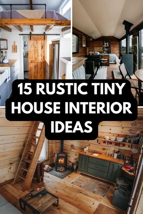 I’m sharing 15 fantastic rustic tiny house interior ideas that will make your compact space feel warm, inviting, and uniquely yours. Let’s dive right in! Small Rustic Cottage Interior, 12x12 Tiny House Interior, Cottage Style Tiny House Interior, Boho Tiny Home Interior, Tiny Cabin Interior Ideas, Tiny Rustic House, Small Rustic House Interior, Tiny House Rustic Interior, Decorating A Tiny House