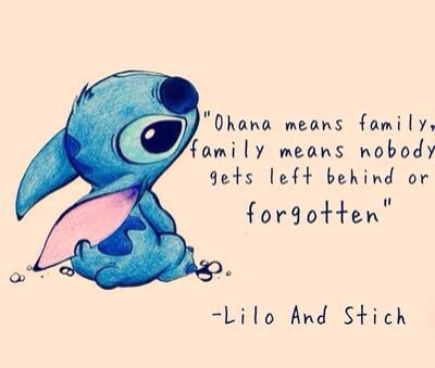 Ohana significa Familia, Familia significa que ninguén queda atrás ou olvidada. Kida Disney, Lilo I Stitch, Lilo And Stitch Ohana, Lilo And Stitch Quotes, Stitch Quote, Lilo Y Stitch, Disney Movie Quotes, Film Anime, Lilo Et Stitch