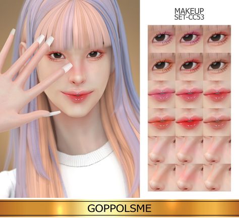 Sims 4 Makeup, Sims 4 Cc Eyes, Makeup Gold, Makeup Cc, Korea Makeup, Sims 4 Cc Makeup, Sims 4 Body Mods, Sims 4 Cc Skin, Tumblr Sims 4