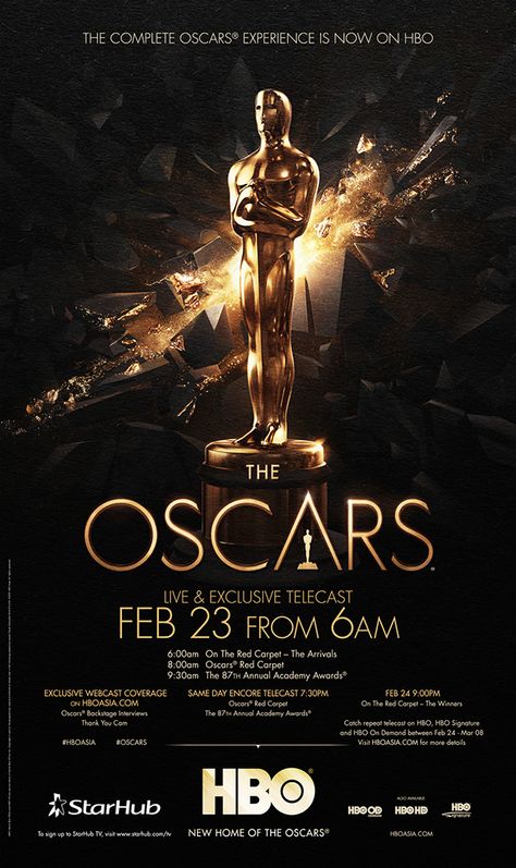 Gold Graphic Design, Elegant Flyer, Award Poster, Anniversary Poster, Oscars 2015, Banner Design Inspiration, Oscar Award, Publicidad Creativa, Gold Poster