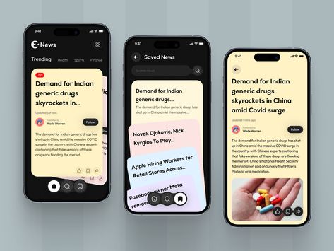 Cool Mobile App Design, Card Ui Design Mobile, News App Design, News App Ui, Sort Icon, Quote App, Ios App Ui, Mobile App Ui Design, Ui Design Mobile