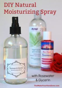 DIY Natural Rosewater Glycerin Moisturizing Spray - The Make Your Own Zone Rose Water And Glycerin Toner Diy, Vegetable Glycerin Uses Diy, Diy Glycerin Moisturizer, Loc Moisturizer Spray, Vegetable Glycerin Uses Skin, Uses For Vegetable Glycerin, Diy Loc Moisturizer Spray, Rose Water And Glycerin Benefits, Rosewater Benefits