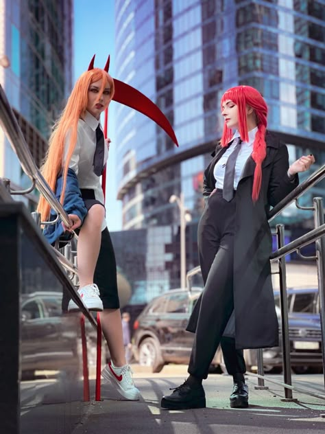 Chainsawman cosplay Power And Makima Cosplay, Makima Chainsawman Cosplay, Power Cosplay Chainsaw Man, Makima And Power, Csm Cosplay, Venti Cosplay, Power Cosplay, Power Chainsawman, Makima Cosplay