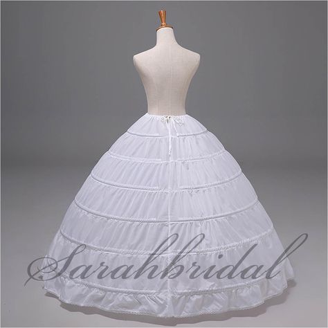 Wholesale 3 Hoop 3 Layer - Buy In Stock 6 Hoop 1 Layer Underskirt Wedding Trailing Petticoats Panniers Bridal Accessories Crinoline Skirt Slip 2015 Quinceanera Dresses, $24.87 | DHgate Ball Gown Petticoat, Hoop Petticoat, Princess Fancy Dress, Plus Size Ball Gown, Crinoline Skirt, White Long Skirt, Ball Gowns Princess, Hoop Skirt, Princess Tiana