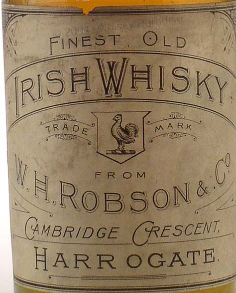 robson & Guinness http://www.pinterest.com/pin/254031235205654460/ Vintage Liquor Labels, Whisky Label, Whiskey Packaging, Vintage Whiskey, Whiskey Label, Whiskey Brands, Alcohol Packaging, Typography Branding, Vintage Packaging