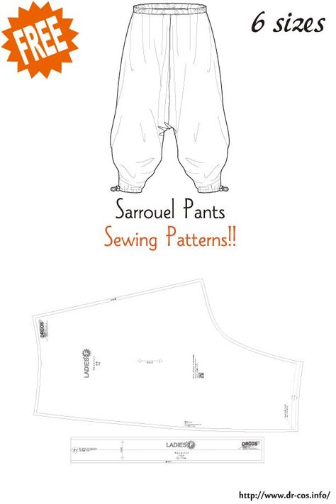 Medieval Trousers Pattern, Genie Pants Pattern, Sewing Mens Clothes Free Pattern, Zouave Pants Pattern, Mens Sewing Patterns Pants, Puffy Pants Pattern, Tobi Pants Pattern, Bjd Sewing Pattern, Medieval Pants Pattern