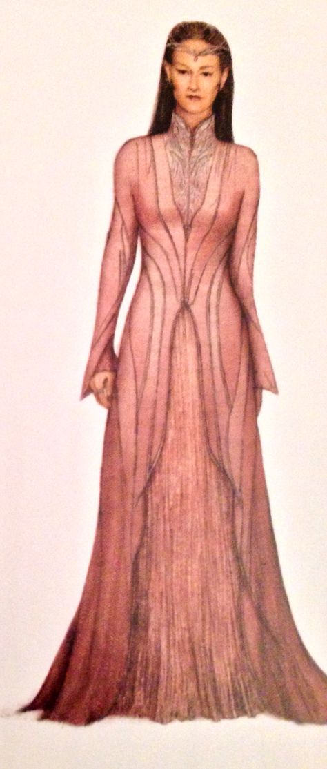 Concept art of a Rivendell courtier from "The Hobbit: An Unexpected Journey" (2012). Lord Of The Rings Dress Elves, The Hobbit Outfits Elves, Lotr Elves Clothing, Elvish Long Sleeve Outerwear For Cosplay, Lord Of The Rings Cloak, Elven Costume, Elven Clothing, Lotr Elves, Elven Dress