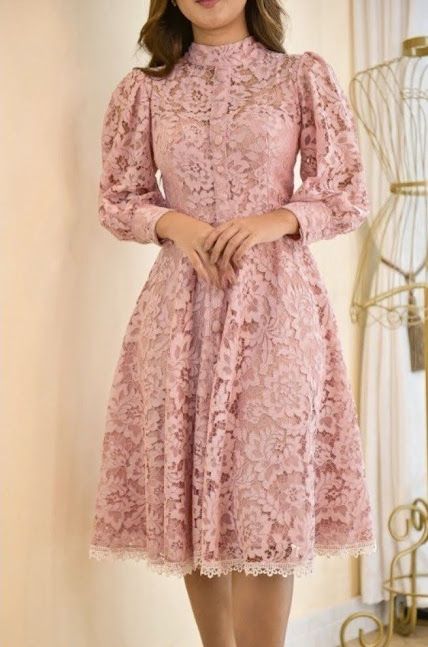 Lace Frocks For Women, Elegant Lace Dress Classy, Lace Frocks, Lace Dress Classy, Simple Frock Design, Beautiful Lace Dresses, Simple Frocks, Lace Dress Design, Frock For Women