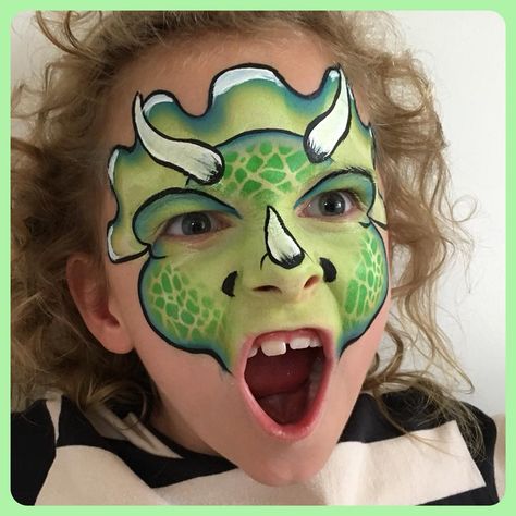 Dinosaur Face Painting, Kids Face Paint, Skull Painting, I'm Busy, Private Event, Face Painting, Original Design, Carnival Face Paint, Original Designs