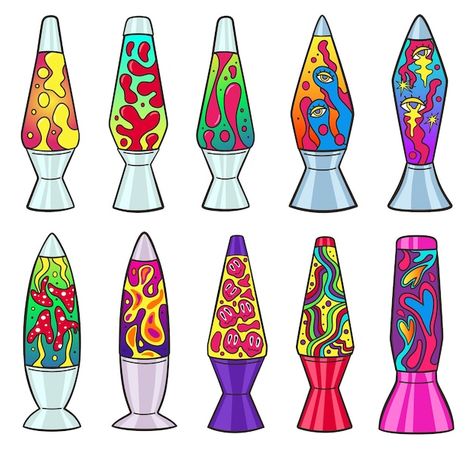 Lava Lamp Digital Art, Cartoon Lava Lamp, Lava Lamps Drawing, Lava Lamp Acrylic Painting, Watercolor Lava Lamp, Lava Lamp Coloring Page, How To Draw A Lava Lamp, Lava Lamp Art Drawing, Lava Lamp Art Lesson