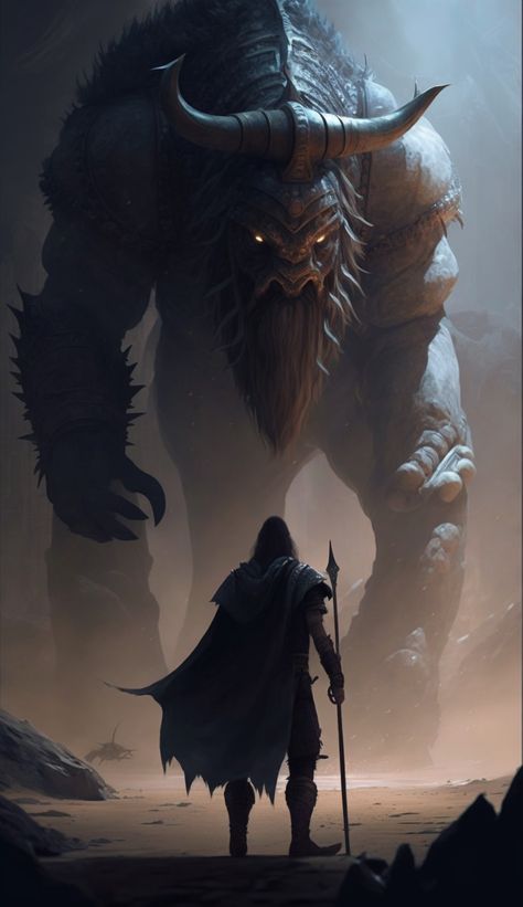 A warrior facing giant creature, fantasy, tatans Giant African Land Snails, Creepy Animals, Creature Fantasy, Giant Animals, Giant Monsters, Celestial Art, Monster Concept Art, Fantasy Setting, Fantasy Male