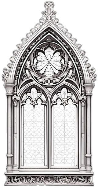 Gothic Ornaments Architecture, Simple Gothic Architecture, Gothic Windows Tattoo, Gothic Architecture Drawing, Window Sketch, Window Tattoo, Gothic Style Architecture, Gothic Frame, Gothic Window