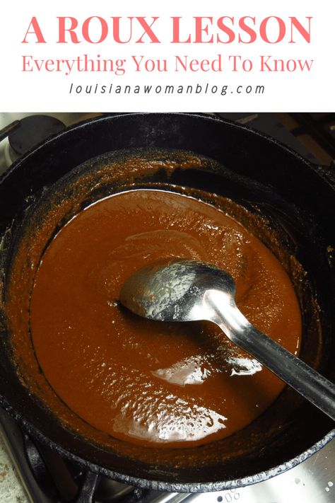 A Roux Lesson • Louisiana Woman Blog Jellies and Sauces Cajun Roux Recipe, Shrimp Okra Gumbo, Louisiana Rice, Smothered Okra, Nola Recipes, Roux Recipe, Okra Gumbo, Louisiana Dishes, Rice Dressing