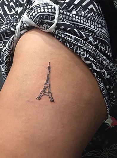 Paris Tatoos, Small Eiffel Tower Tattoo, Tattoos To Get In Paris, France Inspired Tattoo, Paris Inspired Tattoos, Eiffel Tattoo, France Tattoo Ideas, Paris Tattoo Ideas, Paris Tattoos