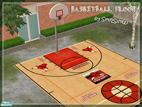 Sims 4 Cc Basketball Hoop, Sims 4 Cc Basketball Court, Sims 4 Basketball Court, Sims 4 Basketball Cc, Sims 2 Pets, Basketball Floor, Basketball Decorations, Golf Mats, Sims 2 Hair