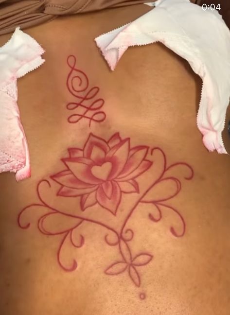 Brest Tattoos For Black Women, Spongebob Flower Tattoo Coi Leray, Baddie Tattoo Ideas Female Thigh, Tattoo Ideas In Between Breast, Pink Ink Tattoo On Dark Skin, Henna Tattoo Designs Flower, Cute Female Tattoos, Underbreast Tattoo Black Women, Pink Tattoo On Brown Skin