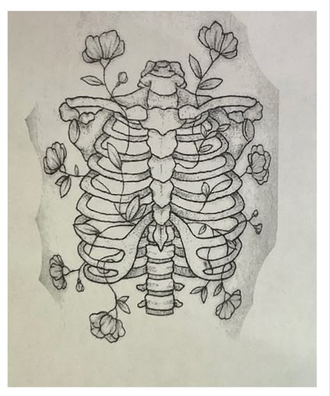 Rib Cage Drawing, Tattoo Ribcage, Witchy Tattoos, Henna Ink, Gothic Tattoos, Small Chest Tattoos, Skeleton Tattoo, Ribcage Tattoo, Armband Tattoos