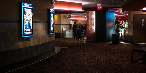 Movie Theater Lobby, Movie Theater Room, Theater Lobby, Amc Movie Theater, Movie Theater Rooms, Digital Business Cards, Cinema Experience, Movie Theaters, Theater Room