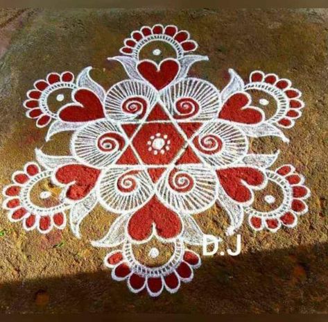 Rangoli Free Hand, Kolam Border, Bhogi Muggulu, Colour Kolam, Button Hole Stitch, Latest Earrings Design, Sankranthi Muggulu, Margazhi Kolam, Rangoli Designs Videos