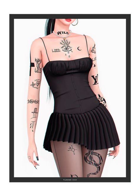 Sims 4 Goth Tattoos, Cc Hair The Sims 4, Sims 4 Cc Lookbooks Clothing, Goth Shorts, The Sims 4 Custom Content, Ripped Tights, Sims 4 Black Hair, Androgynous Outfits, Sims 4 Anime