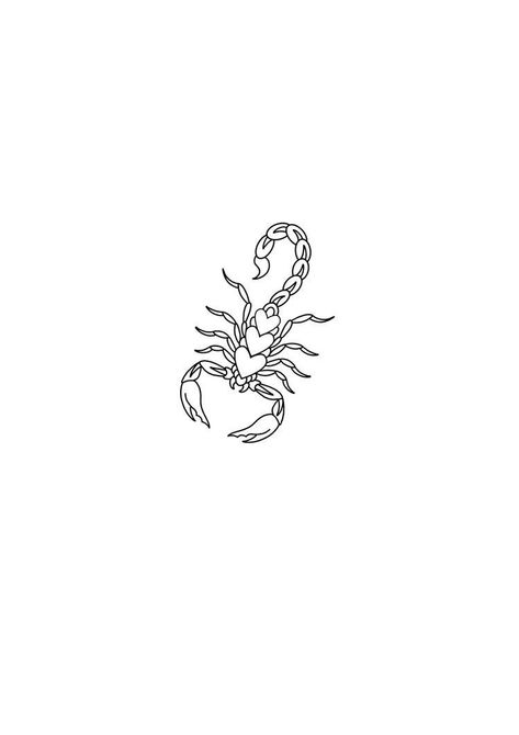 Edgy Feminine Tattoo, Scorpion Line Tattoo, Sick Tattoos For Women, Cute Scorpion Tattoo, Scorpion Tattoo Design, Blitz Tattoo, Sick Tattoos, Emo Tattoos, Tattoo Line