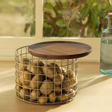 Pantry Bins, Potato Basket, Pantry Baskets, Wire Baskets, Food Art, Kitchen Storage, Twine, Pantry, Storage Box