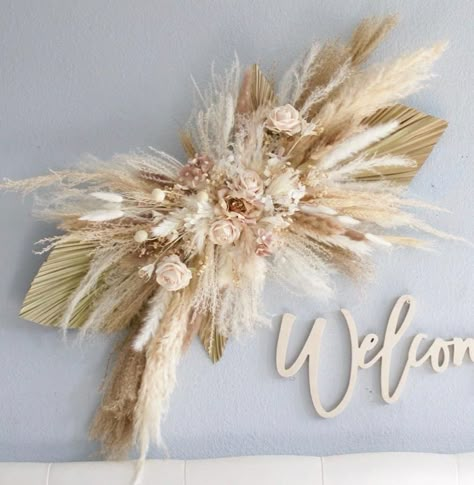 Amazon.com: Pampas Grass Wall Arrangement | Wedding Decor, Home Decor, Nursery Decor, Baby Shower Decoration Floral, Wedding Arch Backdrop, Boho Wedding Decor (Nude Pink) : Home & Kitchen Pampas Grass Arch, Pampas Grass Wall, Pampas Wall, Dried Floral Decor, Arch Arrangement, Wedding Swag, Baby Shower Boho, Dried Flowers Wedding, Pampas Grass Decor