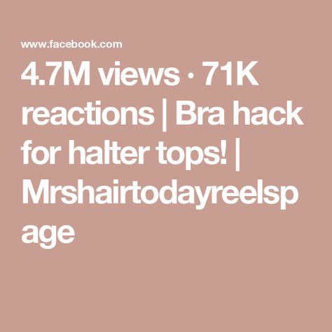 4.7M views · 71K reactions | Bra hack for halter tops! | Mrshairtodayreelspage Bra Hacks, Awesome Designs, Halter Tops, Clothing Hacks, Halter Top, Cool Designs, Design Inspiration, Bra