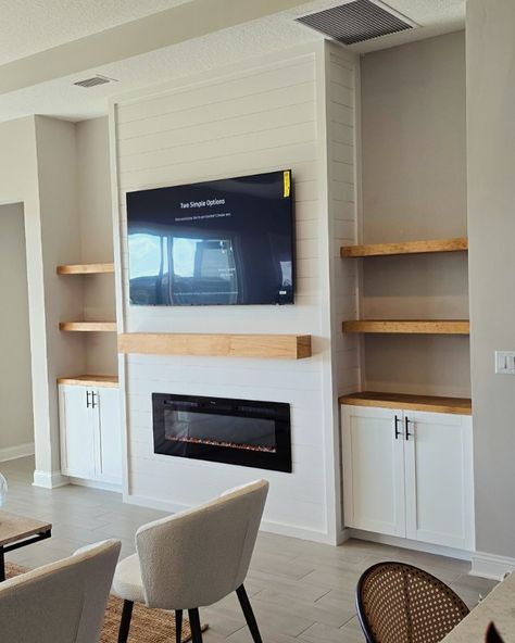 Wall units with fireplace