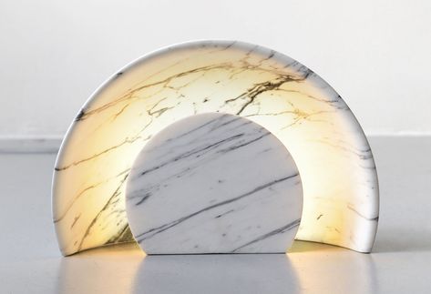 Alban Le Henry, Home Camp, Gallery Essere. Copyright Alban Le Henry 2013 Marble Crafts, Sunset Lamp, Marble Furniture, I Love Lamp, Marble Art, Table Lamp Design, Luminaire Design, Concrete Decor, Great Design