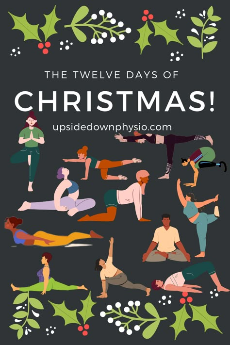 Over the next 12 days we'll be exploring various yoga poses inspired by the twelve days of christmas! Get into yoga before the new year, learn something for yourself and for your health! Find me at @upsidedown_physio on instagram for more! Christmas Yoga Sequence, Christmas Yoga Poses, Audience Of One, Christmas Yoga, Yoga Christmas, Yoga Party, Before The New Year, Yoga Information, Yoga Tree