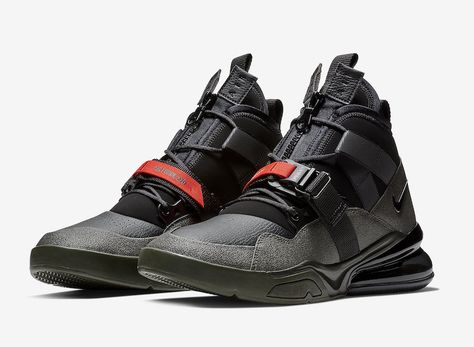 Nike Air Force 270 Utility Sequoia AQ0572-300 Release Date Techwear Shoes, Air Force 270, Techwear Streetwear, Mens Fashion Sneakers, New Nike Air Force, Nike Boots, Air Shoes, Shoe Design, Nike Air Max 270