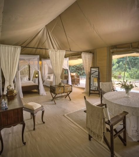 Luxury Safari Lodge, Tented Camp, Safari Camp, Lodge Design, Tent Living, Glamping Tent, Wall Tent, Glamping Tents, Glamping Resorts