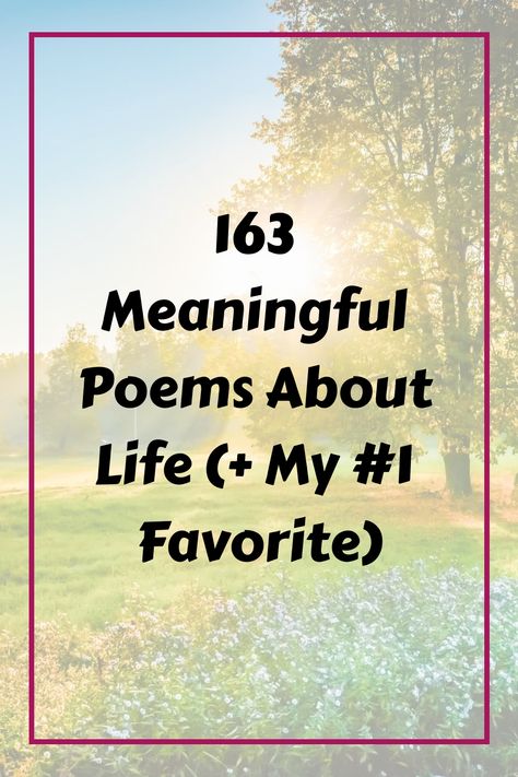 Here are my favorite poems about life. From motivational poems about life to poems about happiness in life. Find the best poems about life here! Poems About The Beauty Of Life, Powerful Poems Wisdom, Famous Poems About Happiness, The Train Of Life Poem, Short Powerful Poems, Short Poems On Life Inspiration, Poems On Life Inspiration Poetry, Poem For Family, Poems On Life Feelings