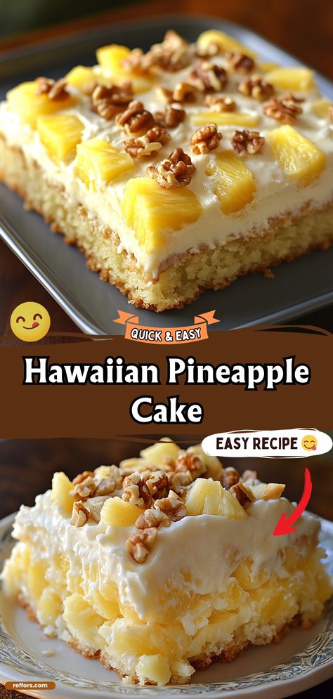 Escape to the tropics with a slice of Hawaiian Pineapple Cake, a moist cake that combines the sweetness of pineapple with a hint of coconut. Topped with a light, creamy frosting, it’s a perfect dessert to bring a bit of island flair to any gathering. #PineappleCake #TropicalDessert #CakeLovers Hawaii Pineapple Cake, Hawaiian Roll Bundt Cake, Hawaiian Carrot Pineapple Cake, Hawaiian Pineapple Cake, Tropical Cakes, Beetlejuice Party, Hawaii Cake, Easy Pineapple Cake, Pineapple Cakes