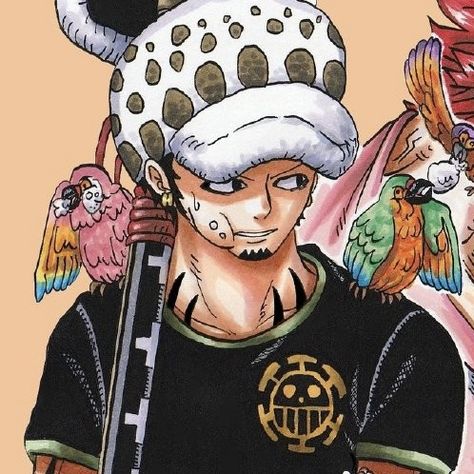 One Piece Colored Manga, Law Manga, Colored Manga, Trafalgar Law, A Man, Birds, One Piece, Color