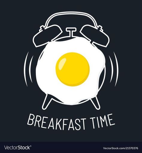 Breakfast Graphic Design, Breakfast Logo Design, Breakfast Logo, Small Shop Interior, Breakfast Illustration, Egg Illustration, Egg Logo, Clock Vector, Meat Art