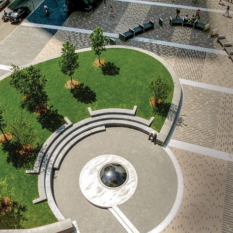 Landscape Plaza, Federal Reserve Bank, Plaza Design, Urban Landscape Design, Park Landscape, Landscape Elements, Landscape Plan, Landscape Architecture Design, Urban Park