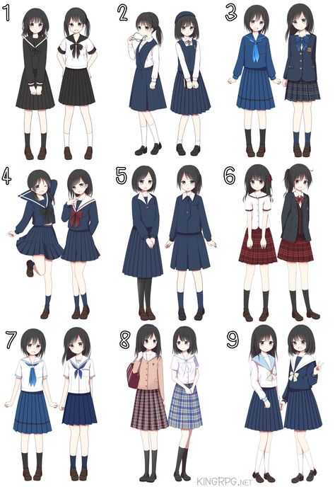 twins Japan School Uniform, Japanese Uniform, Anime Uniform, Fashion Drawing Sketches, Clothing Sketches, Drawing Anime Clothes, Anime Dress, School Uniforms, Fashion Design Drawings