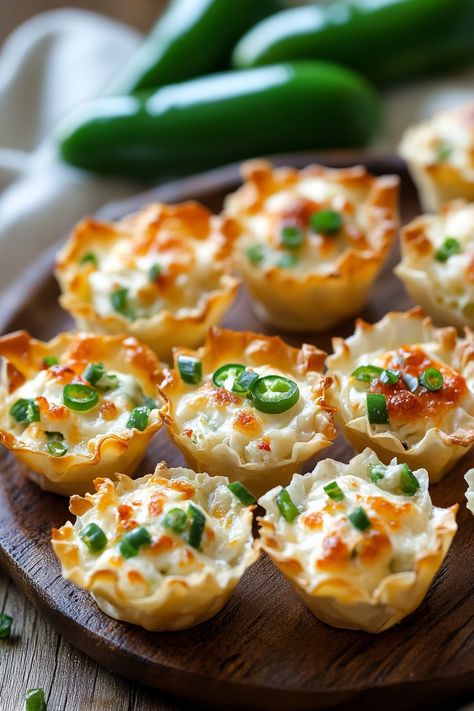 Cheesy Jalapeño Popper Bites - An Organized Chaos Pimento Cheese Phyllo Cups, Jalapeño Popper Phyllo Cups, Fillo Shell Appetizers, Quiche In Phyllo Cups, Jalapeño Popper Cups, Sausage Phyllo Cup Appetizers, Phyllo Cup Recipes Appetizers, Jalapeño Wonton Cups, Jalapeno Popper Puff Pastry