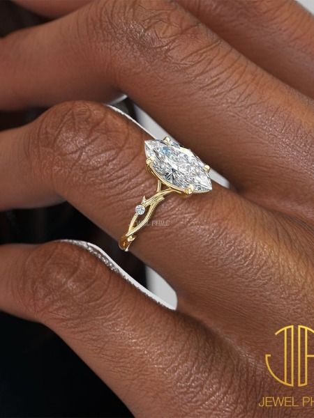 2 CT Marquise Cut Ring, Moissanite Engagement Ring, Solitaire Ring, Dainty Moissanite Ring, 14K Solid Gold Ring, Classic Diamond Ring, Women's Ring, Anniversary Ring, Promise Ring, Birthday Git For Her Engagement Rings Sale, Dainty Engagement Rings, Colored Engagement Rings, Cvd Diamond, Pave Engagement Ring, Types Of Diamonds, Rose Gold Wedding Bands, Moissanite Wedding Bands, Engagement Ring Wedding Band