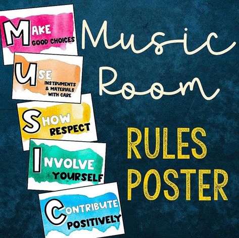 Room Rules Poster, Music Class Rules, Elementary Music Classroom Decor, Music Room Bulletin Boards, Music Classroom Posters, Music Room Rules, Music Classroom Organization, Music Classroom Bulletin Boards, Music Classroom Management