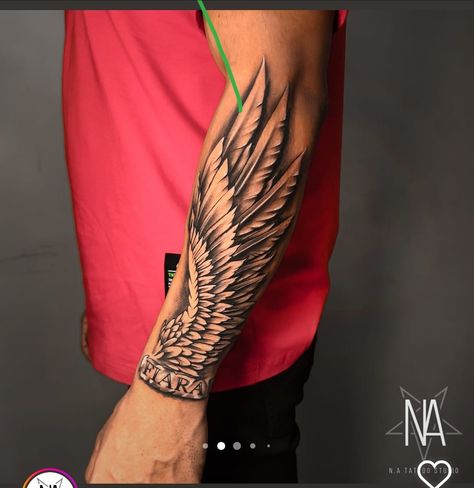 Wing Hand Tattoo, Mens Eagle Tattoo, Geometric Eagle Tattoo Design, Forearm Wing Tattoo, Biceps Tattoo, Culinary Tattoos, Eagle Wing Tattoos, Wing Tattoo Men, Black Abstract Background