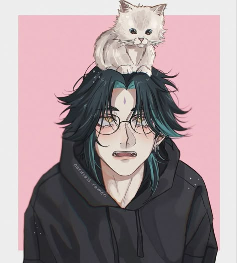 Adeptus Xiao | Genshin Impact - credits : narutoss.ramen on insta Xiao Doodle, Xiao Cat, Adeptus Xiao, Xiao Genshin, Manga Fanart, Animation Drawing, Handsome Anime Guys, Drawing Sketch, I'm A Simp