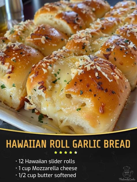 Slider Rolls, Hawaiian Roll, Garlic Bread Recipe, Snacks Ideas, Hawaiian Rolls, Bread Ingredients, Delicious Snacks Recipes, Food Recepie, Fun Baking Recipes