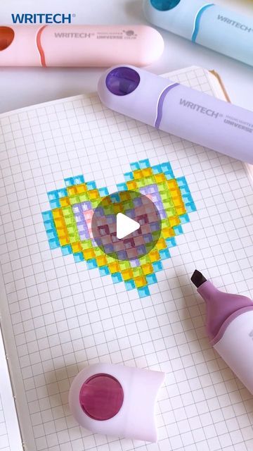 WRITECH on Instagram: "How to draw a heart in a creative way😍✨Follow us for more doodle ideas! 🙌Made with astronaut highlighters - 8 vivid colors, soft chisel nib. 
#writech #highlighter #pen #stationery #doodle #art #drawing #draw #tutorial #explore #heart" Hilighter Drawing, Highlighter Drawings, Highlighter Art, Draw A Heart, Erasable Highlighters, Draw Tutorial, Sketch Box, Doodle Ideas, Doodle Art Drawing